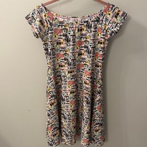 Red Dolly Vintage Camera Print Dress